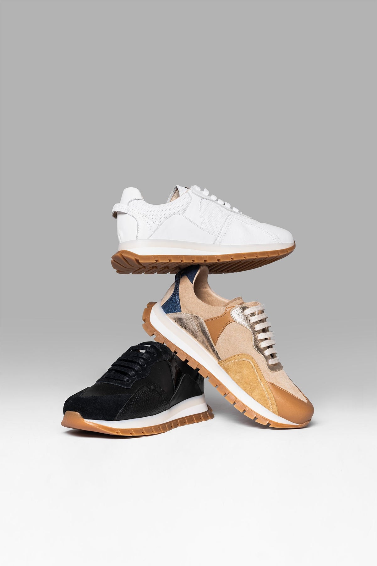 Sneakers Sprint Flow Black Gold Metalized